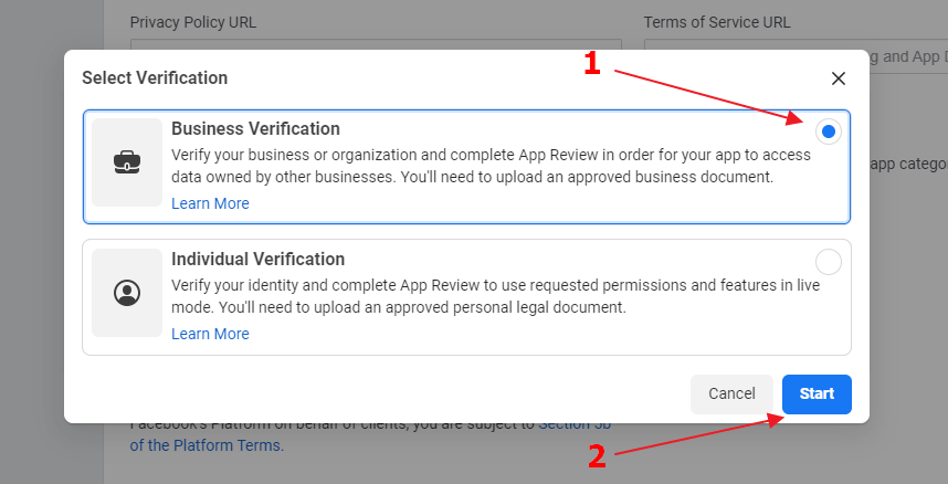 facebook for developers verification