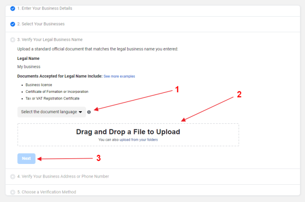 facebook business details