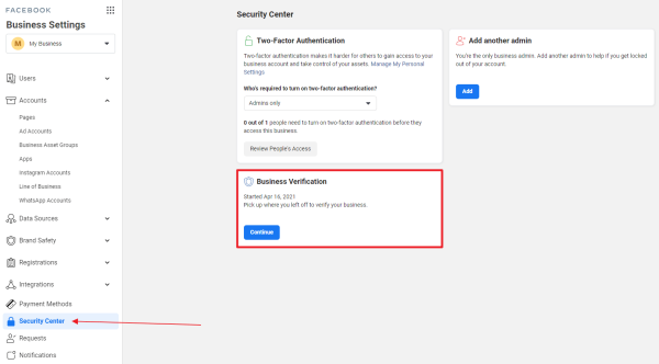 facebook business security